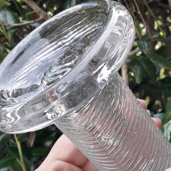 Glass Candle Holders Vintage Boda Sweden in Original Box Big Clear Solid Chunky - Picture 8 of 16